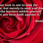 Rumi your task is not to seek love